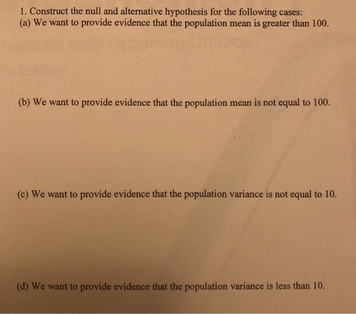 how to construct a null and alternative hypothesis