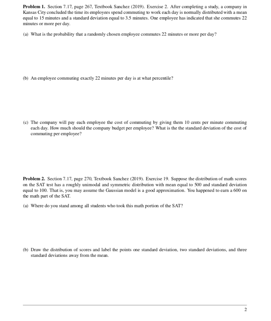 Solved Problem 1. Section 7.17, page 267, Textbook Sanchez | Chegg.com