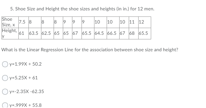 Shoe size deals to height