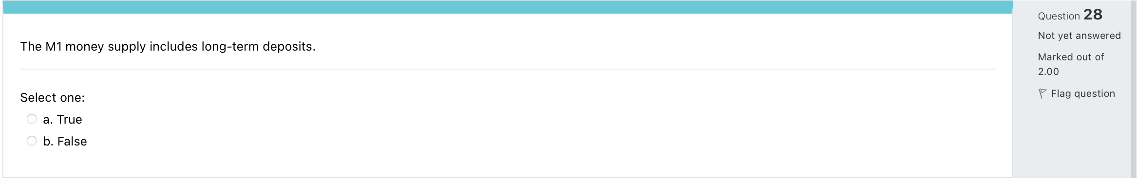 Solved The M1 money supply includes long-term deposits. | Chegg.com