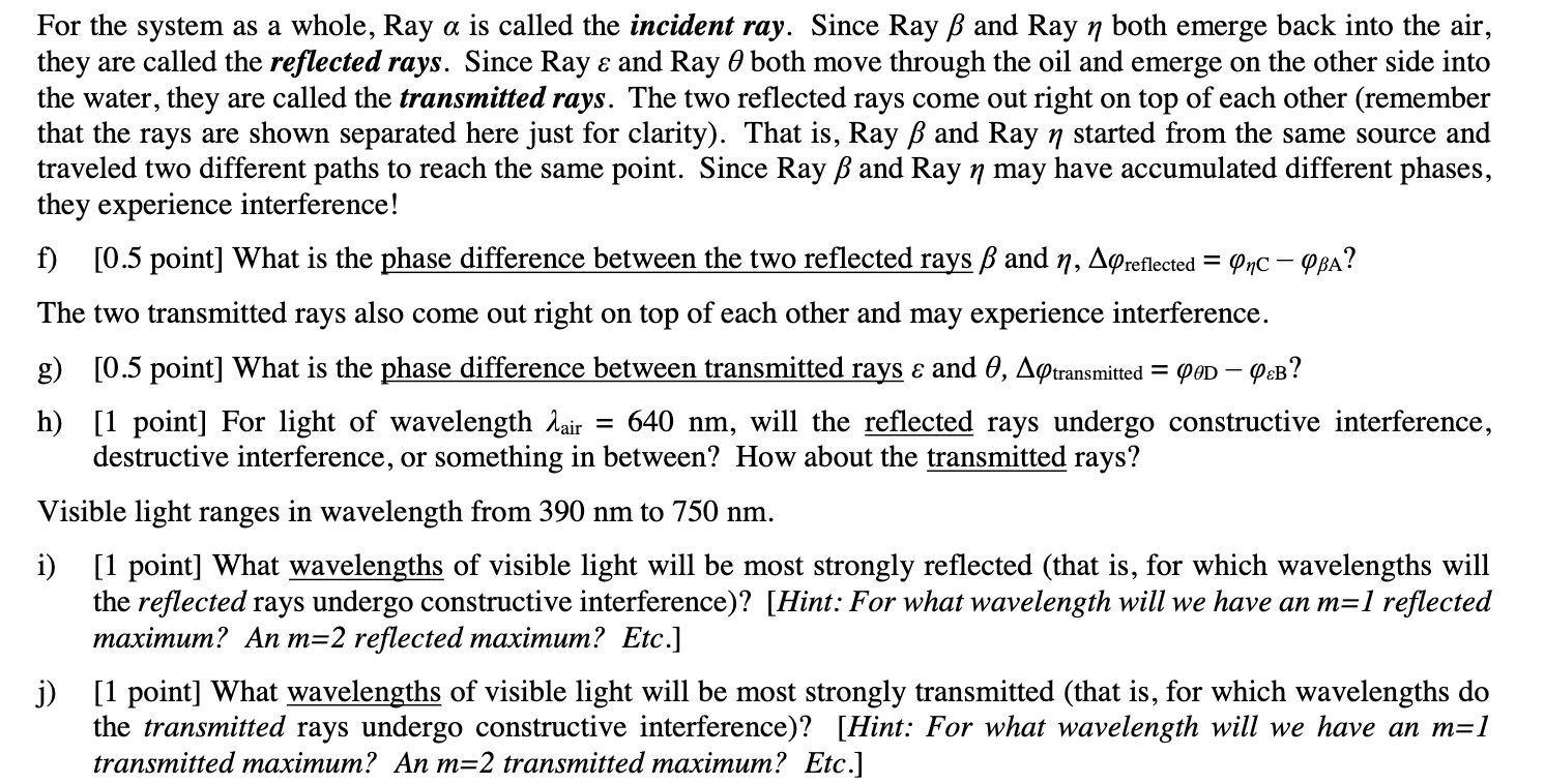 Solved A light ray in air (n= 1) is incident on a thin film | Chegg.com