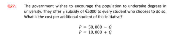 Solved Q27. ﻿The government wishes to ﻿encourage the | Chegg.com