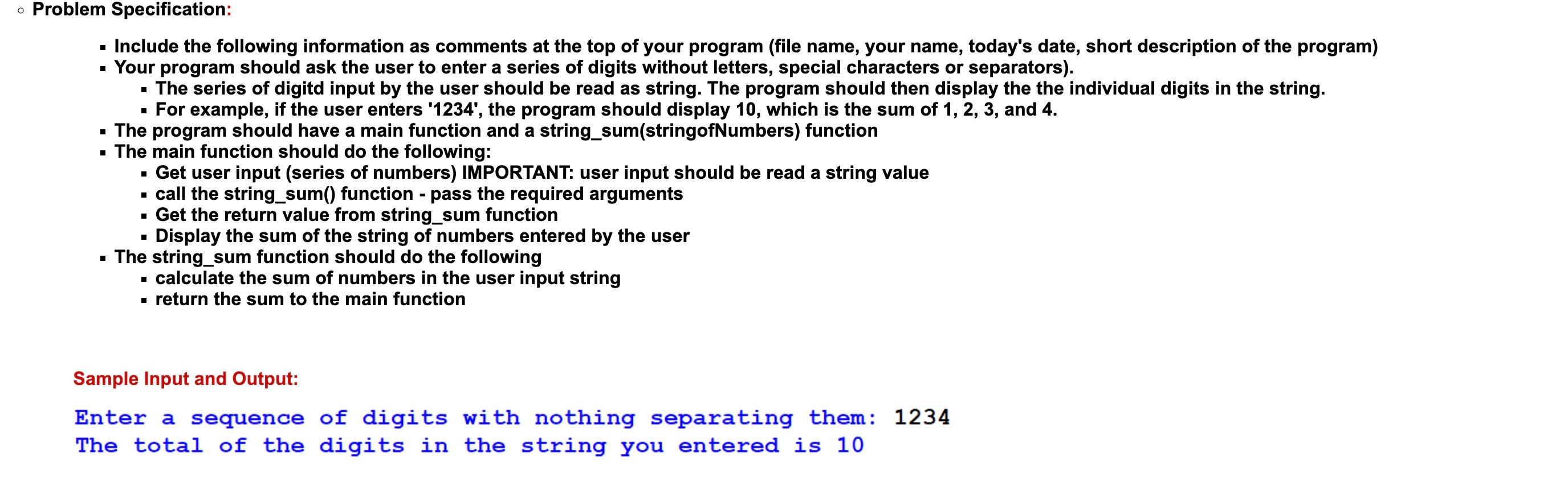 Solved - Include the following information as comments at | Chegg.com