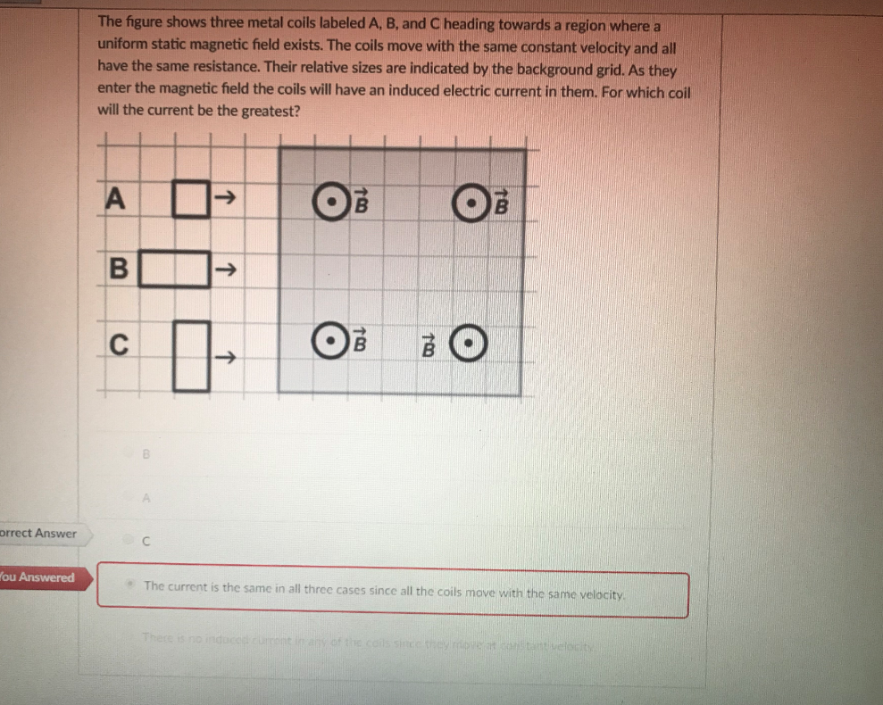 Solved The Figure Shows Three Metal Coils Labeled A, B, And 