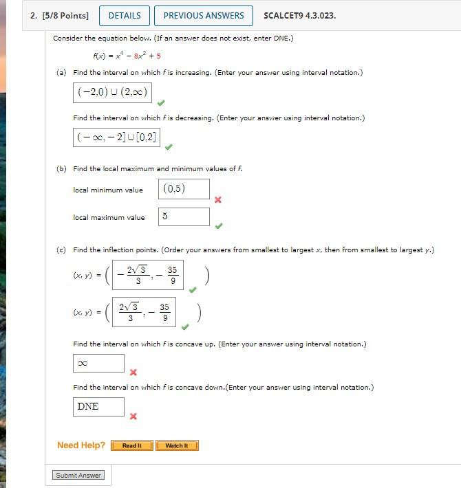 Solved Consider The Equation Below. (If An Answer Does Not | Chegg.com