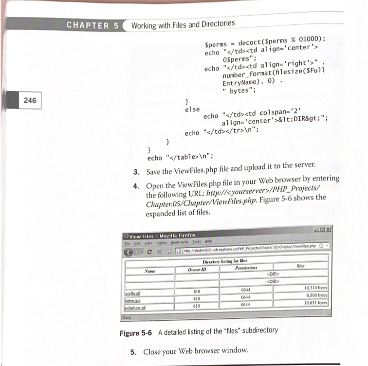 CHAPTER 5 Working with Files and Directories PHP | Chegg.com