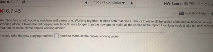 Solved an office has an old copying machine and a new one. | Chegg.com
