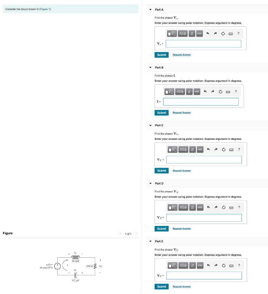 Solved Consider the circuit shown in (Figure 1). Part A Find | Chegg.com