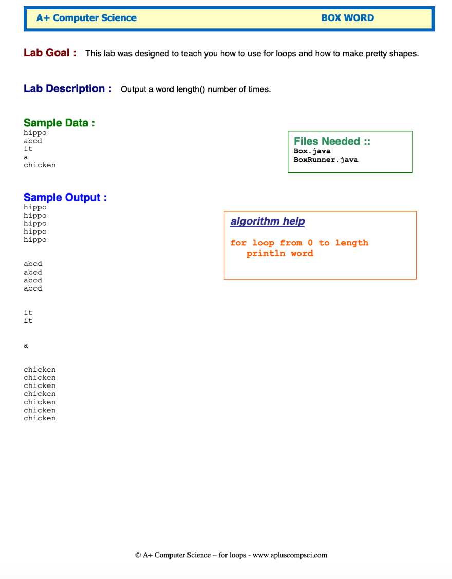 A Computer Science Math Class Worksheet 1