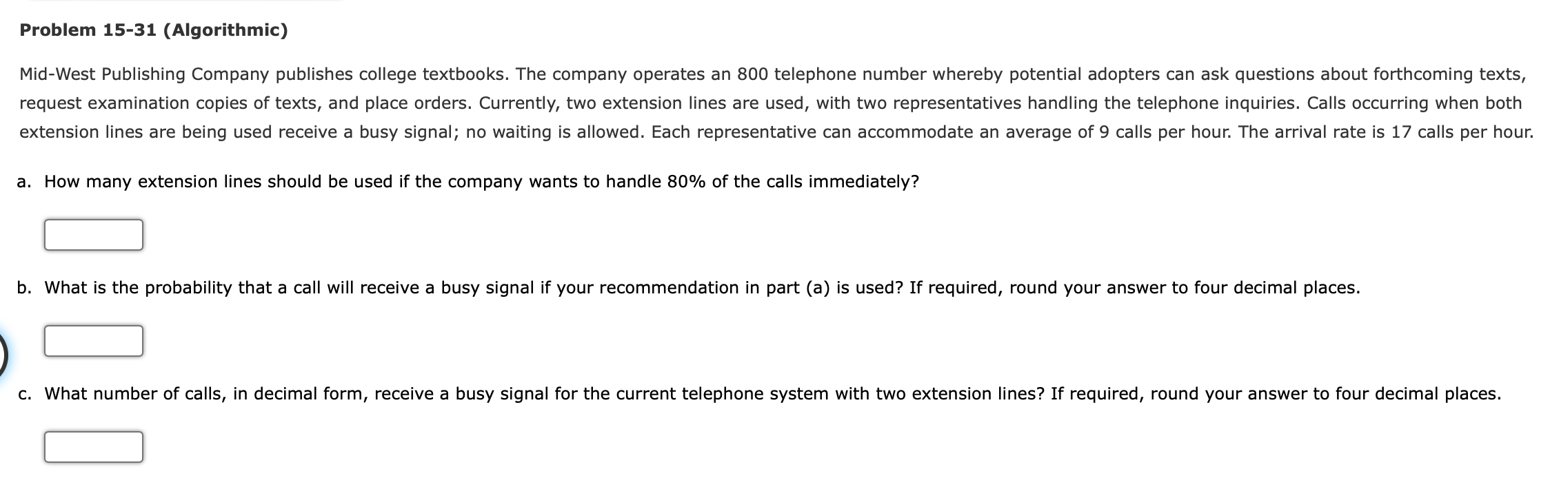 Solved Problem 1531 (Algorithmic) MidWest Publishing
