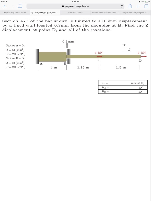 Solved iPadア 卬 술 polylearn.calpoly.edu My Cal Poly Portal: | Chegg.com