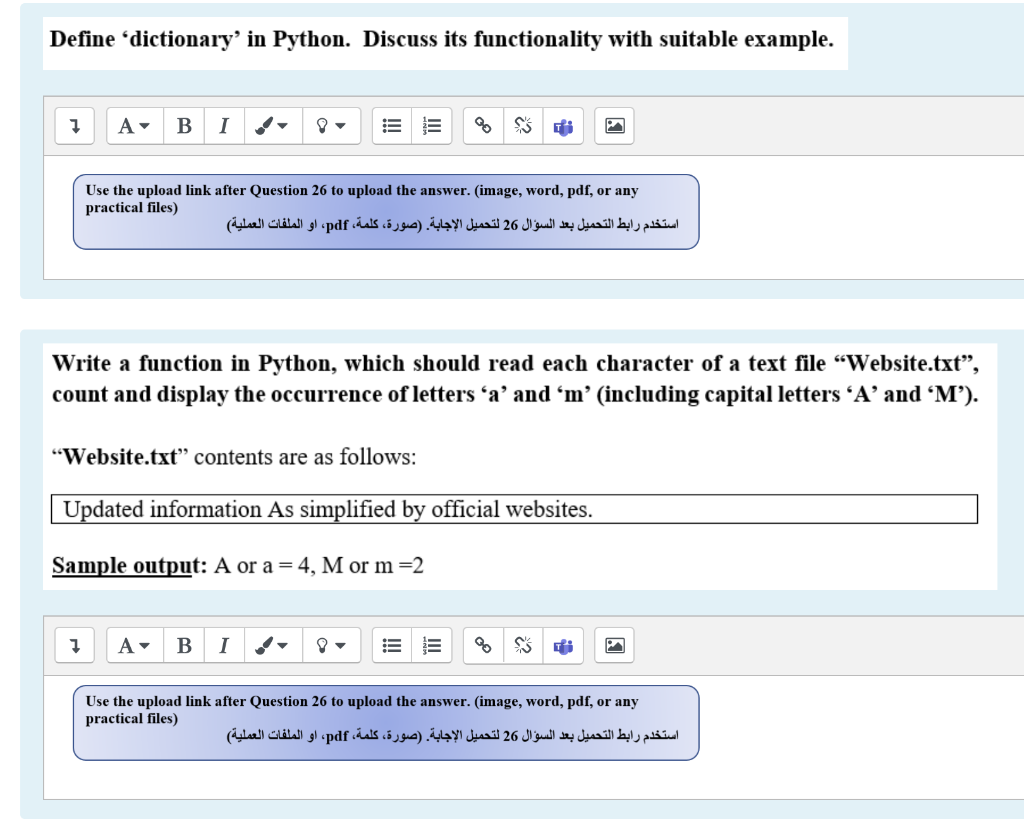 Solved Define dictionary' in Python. Discuss its | Chegg.com