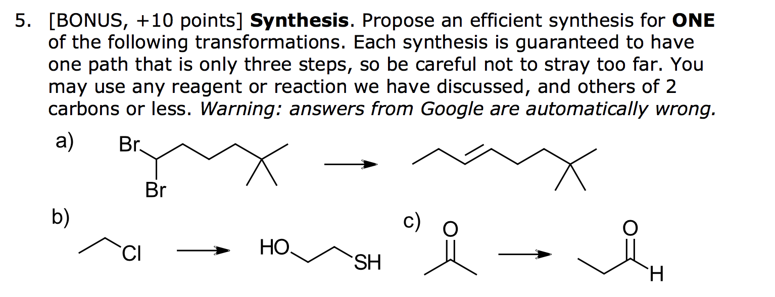 Solved Propose an efficient synthesis for one of the | Chegg.com