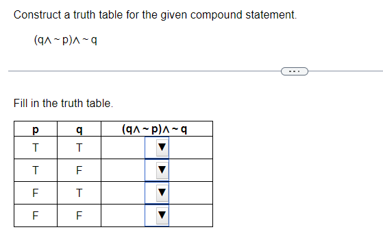 Solved Construct a truth table for the given compound | Chegg.com