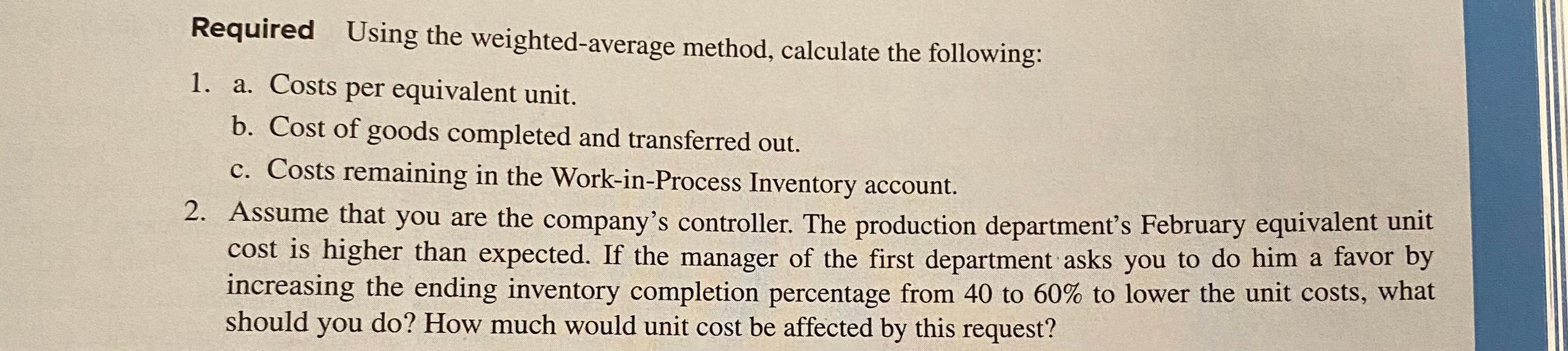 Solved 643 WeightedAverage Method Alvis Construction
