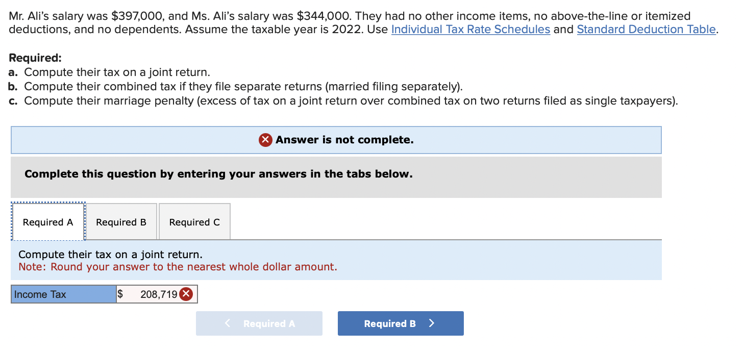 Solved Mr. Ali's salary was $397,000, and Ms. Ali's salary | Chegg.com