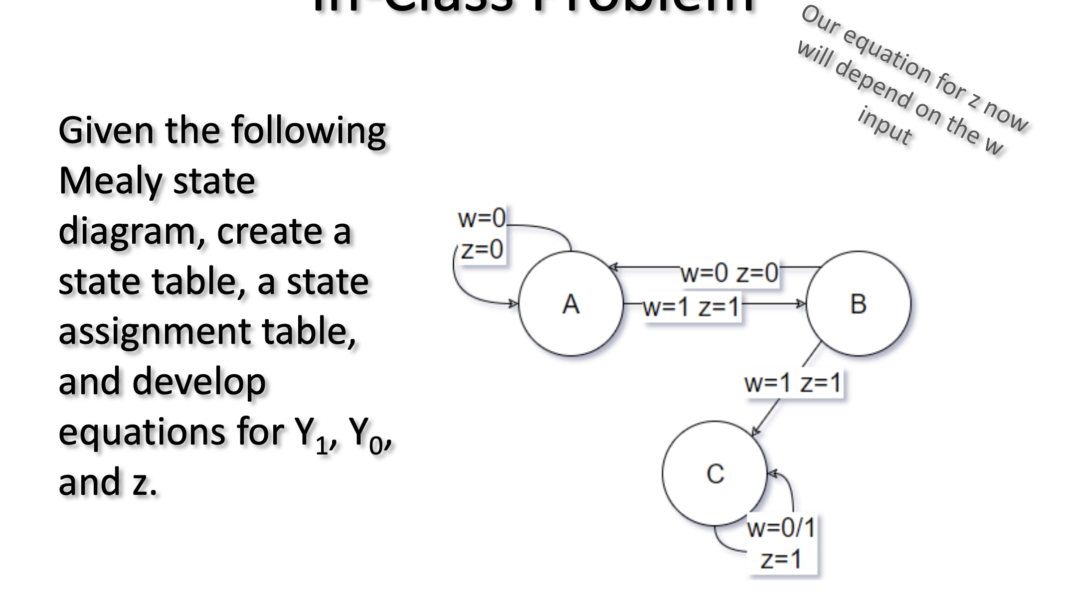 Given The Following Mealy State Diagram Create A