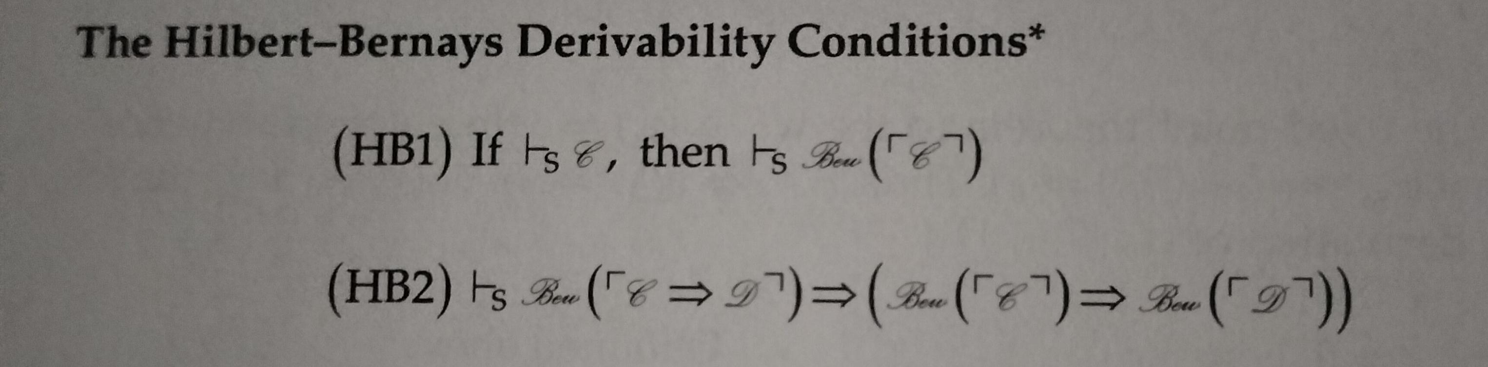 Solved The Hilbert-Bernays Derivability Conditions* (HB1) If | Chegg.com