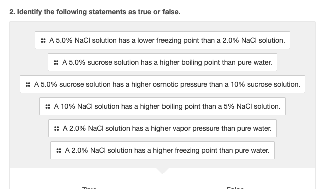 Solved 2. Identify the following statements as true or | Chegg.com
