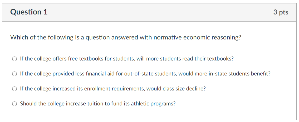 Solved Question 1 3 pts Which of the following is a question | Chegg.com
