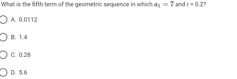 Solved What is the fifth term of the geometric sequence in | Chegg.com