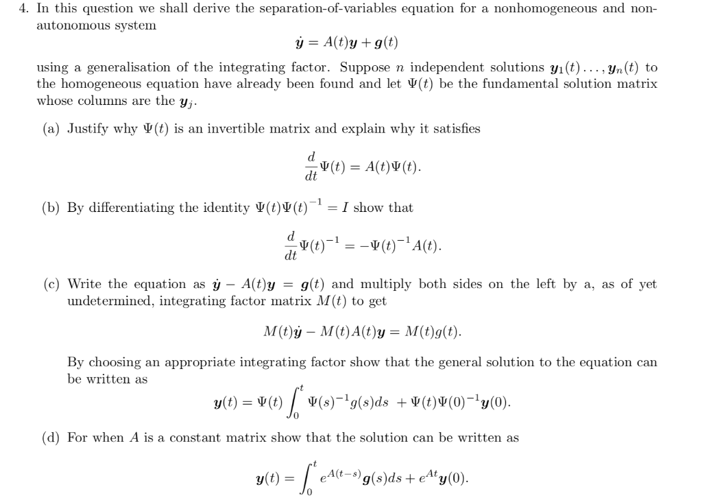 Solved 4. In this question we shall derive the | Chegg.com