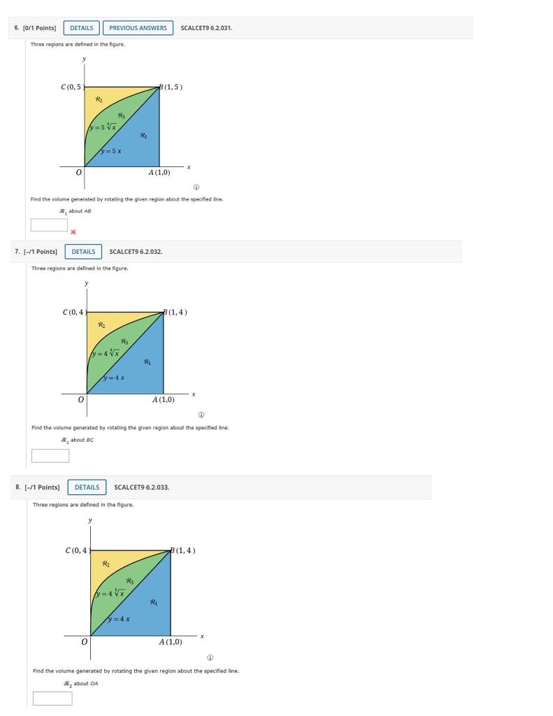 Solved Three Regions Are Defined In The Figure. Find The | Chegg.com