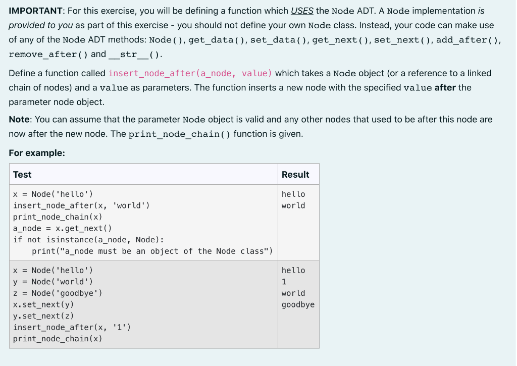 Solved IMPORTANT: For this exercise, you will be defining a | Chegg.com