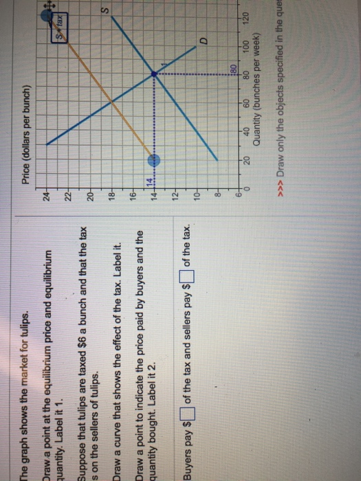 Solved The graph shows the market for tulips. Price (dollars