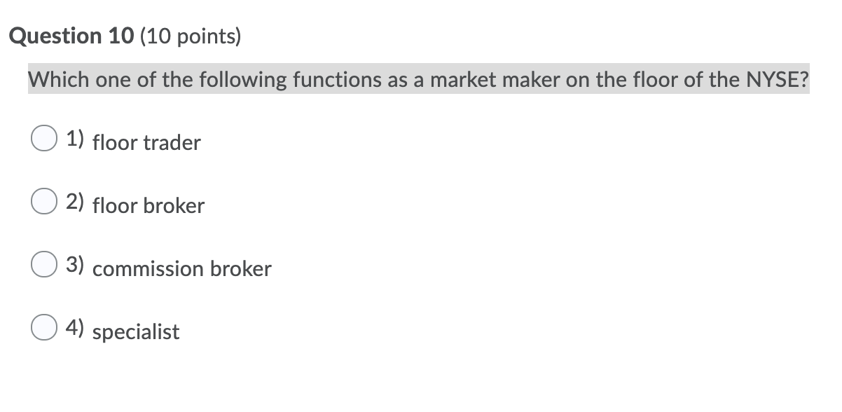 Solved Question 10 (10 points) Which one of the following | Chegg.com