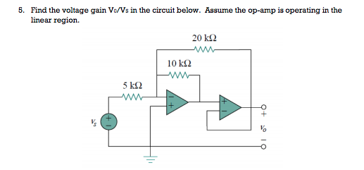 Solved 5. Find the voltage gain Vo/Vs in the circuit below. | Chegg.com