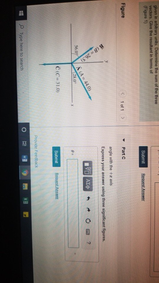 Solved Three Vectors Are Shown In The Figure. Their | Chegg.com