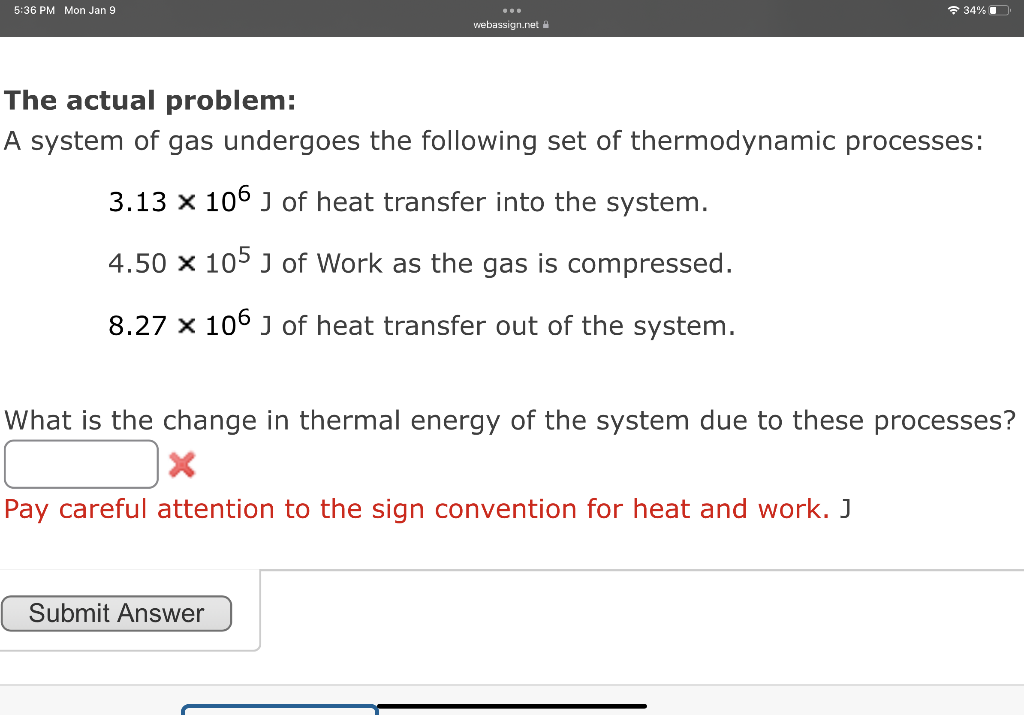 Solved The actual problem: A system of gas undergoes the | Chegg.com
