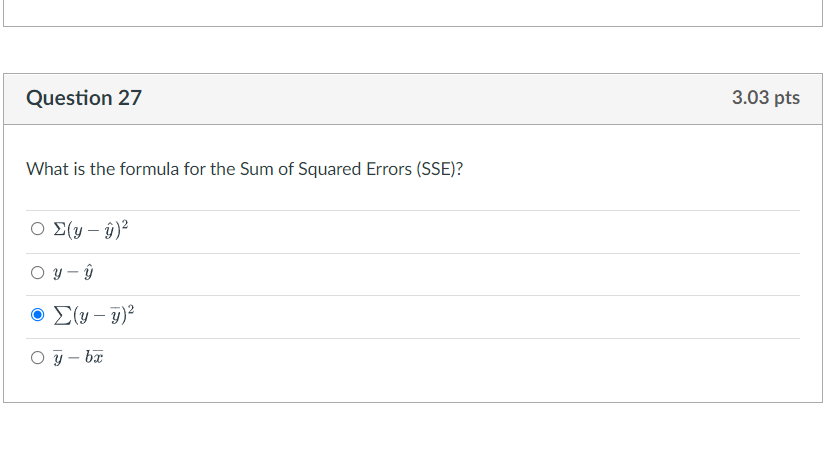 Solved What is the formula for the Sum of Squared | Chegg.com