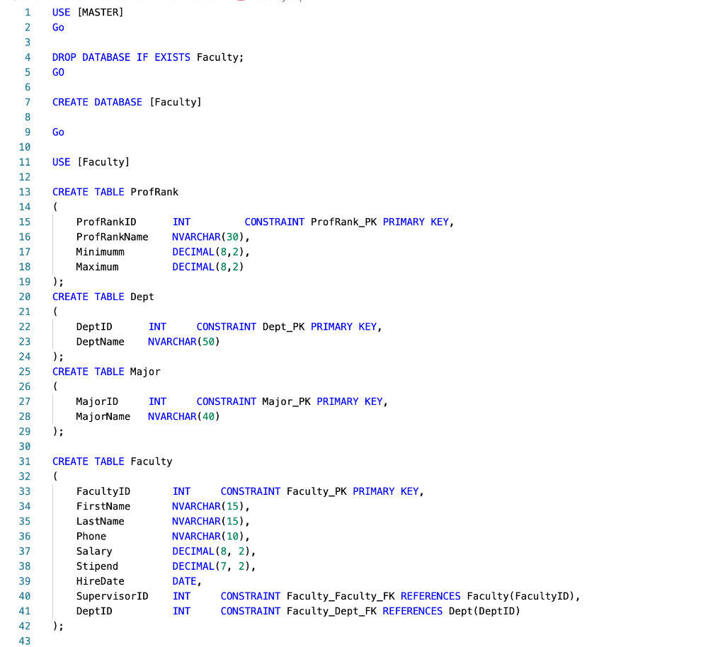 Solved Exercises Using the Faculty database, answer the | Chegg.com