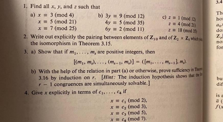 Solved 1 Find All X Y And Z Such That A X Chegg Com