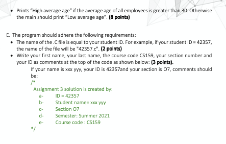 Solved Problem Write a C program that calculates the average | Chegg.com