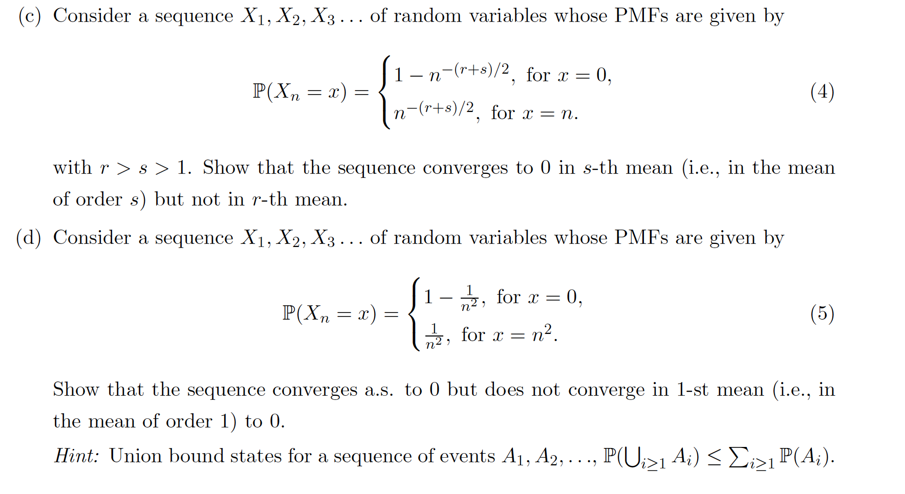 C Consider A Sequence X1 X2 X3 Of Random V Chegg Com