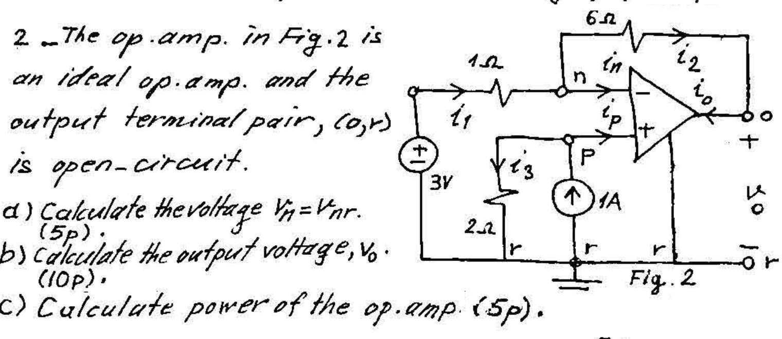 Solved 622 2 - The ไท 22 It + + Р op.amp. in Fig. 2 is an | Chegg.com