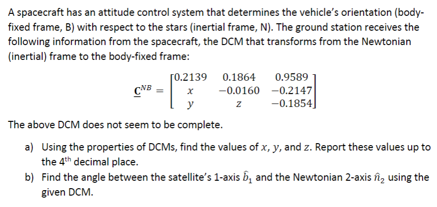 A spacecraft has an attitude control system that | Chegg.com
