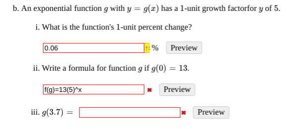 B An Exponential Function G With Y G 2 Has A L Chegg Com