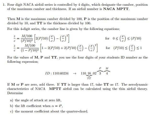 1. Four Digit NACA Airfoil Series Is Controlled By 4 | Chegg.com