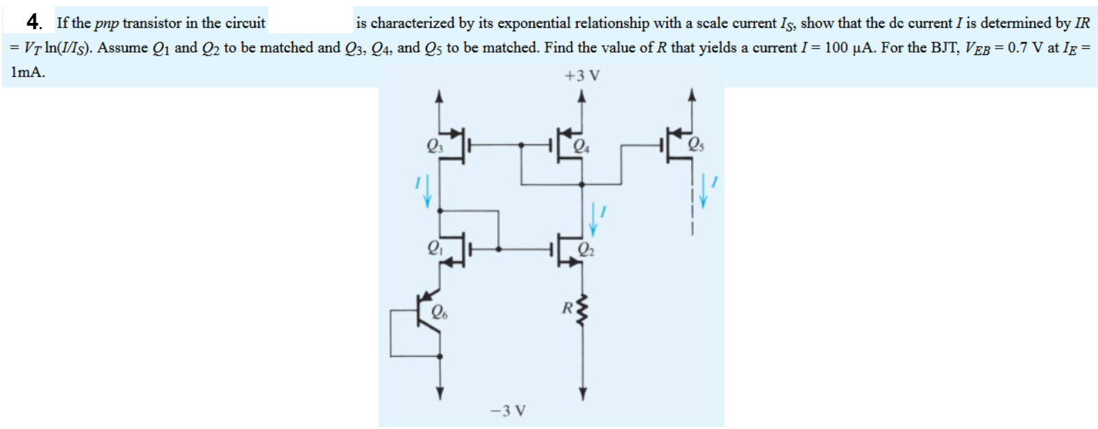 Solved 4. If the pnp transistor in the circuit is | Chegg.com
