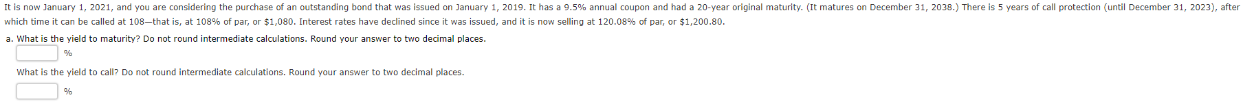 Solved which time it can be called at 108 -that is, ﻿at 108% | Chegg.com