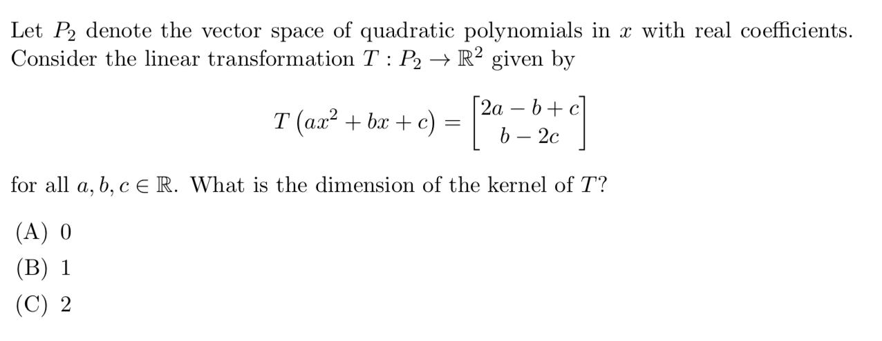 Solved Let P2 Denote The Vector Space Of Quadratic