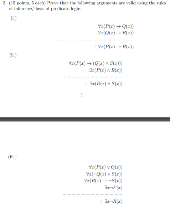 3 15 Points 5 Each Prove That The Following Chegg Com