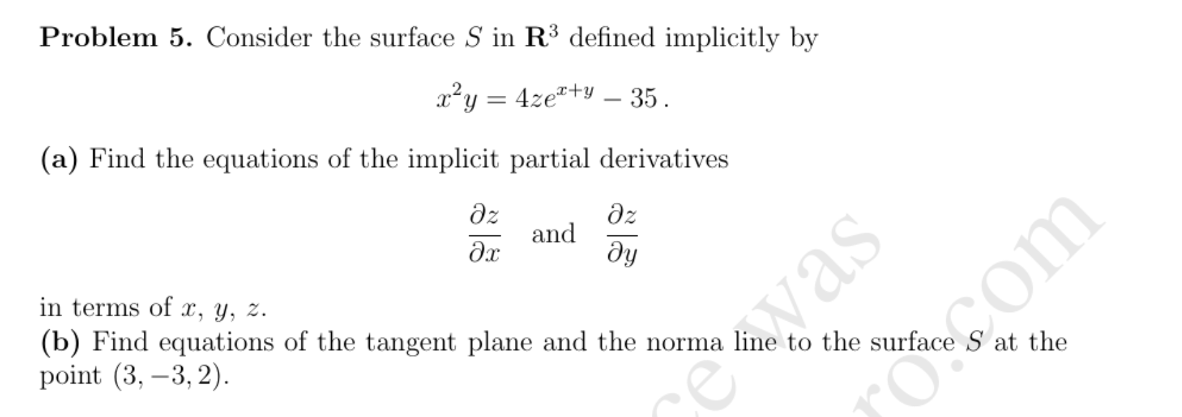 Solved Problem 5. Consider the surface S in R3 defined | Chegg.com