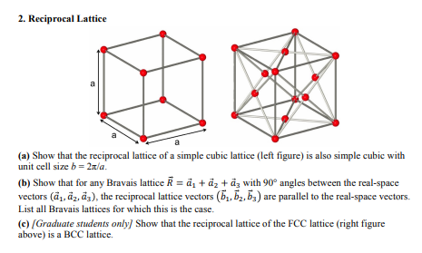 Solved 2. Reciprocal Lattice (a) Show That The Reciprocal | Chegg.com