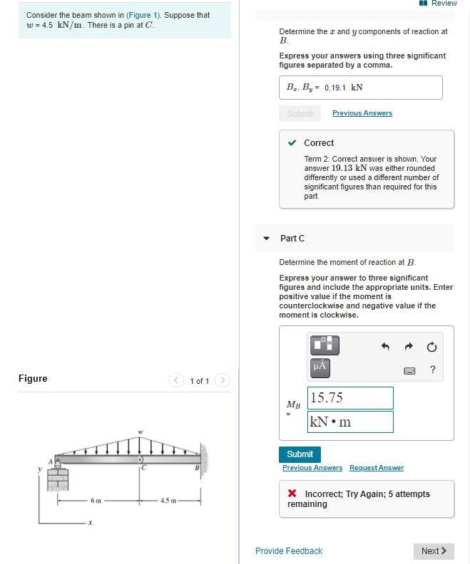 Solved Review Consider The Beam Shown In (Figure 1). Suppose | Chegg.com