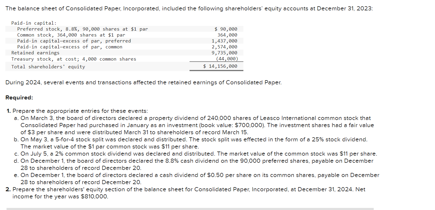 Solved During 2024 Several Events And Transactions Chegg Com   PhpkNO8fW